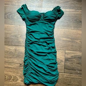 Green mesh mini dress,size small but stretches,worn once